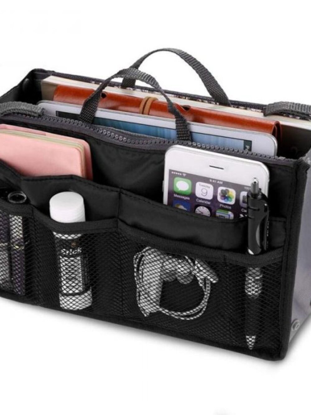 Handbag Organizer Insert/ Divider/Purse Tote Black /Cosmetics & Much More - NWT - Picture 6 of 10